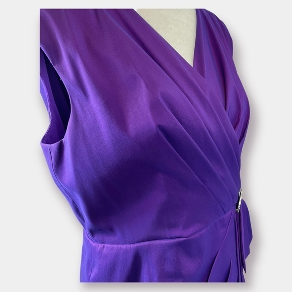 Alex Evening Formal Long Gown Dress Purple Eggplant Size 12 - Picture 6 of 10